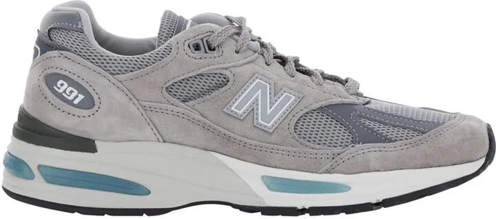 Grey Low Top Sneakers With Logo Detail In Suede And Tech Fabric Unisex