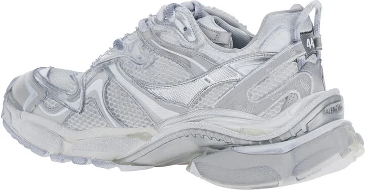 Grey Low Top Sneakers With Logo Lettering On The Heel And Panelled Design In Tech Fabric Man - Image 3