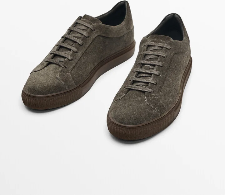 Grey Split Suede Trainers - Image 3