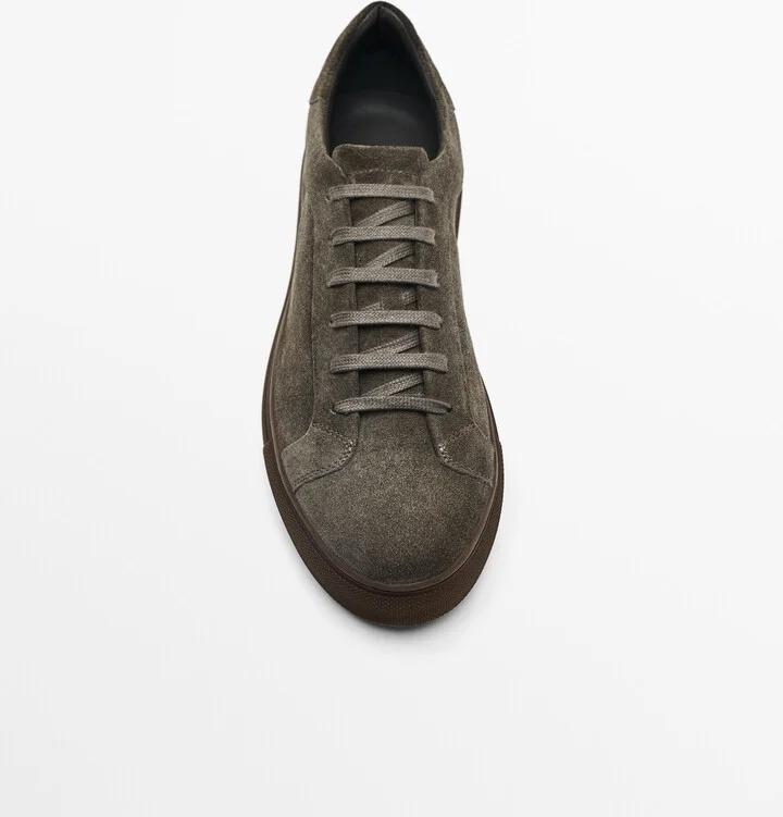 Grey Split Suede Trainers - Image 4