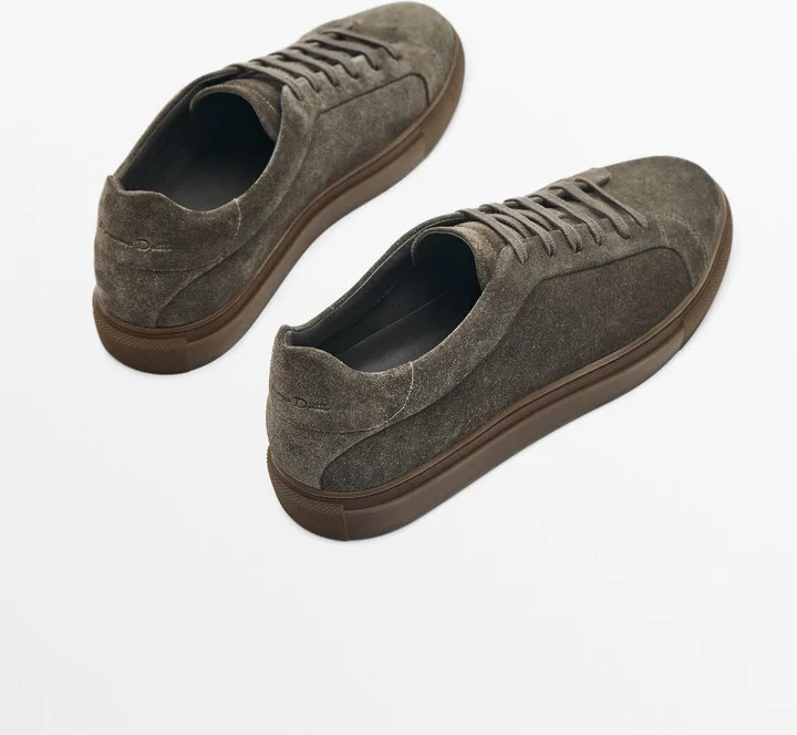 Grey Split Suede Trainers - Image 5