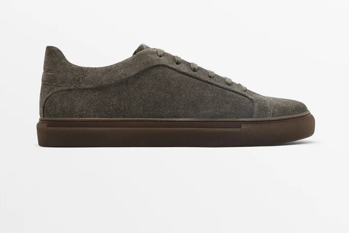 Grey Split Suede Trainers