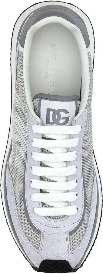 Grey Suede And Mesh Dg Aria Sneakers - Image 4