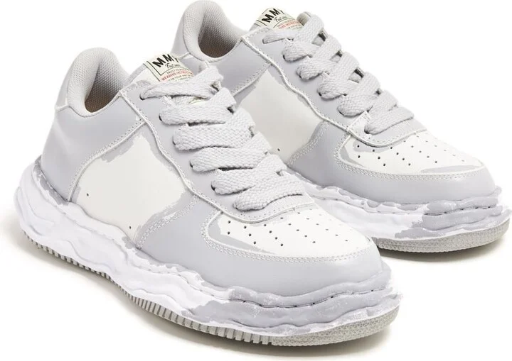 Grey Wayne Leather Sneakers - Image 4