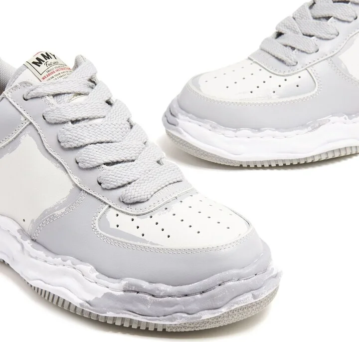 Grey Wayne Leather Sneakers - Image 5