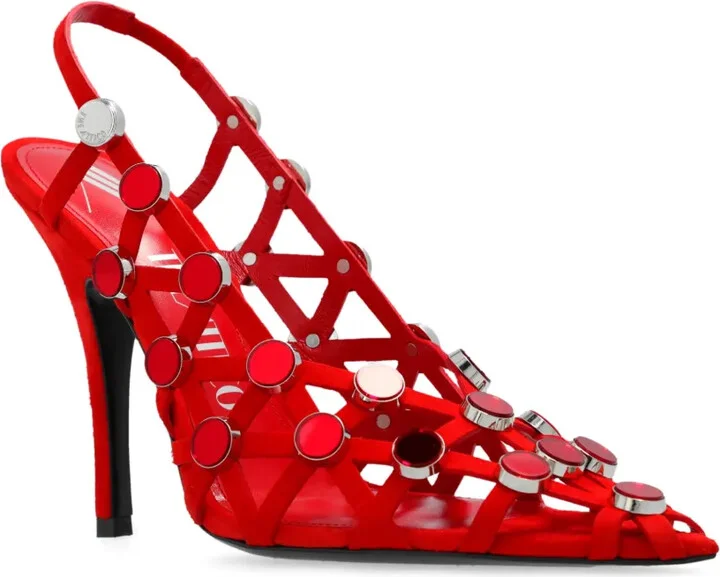 Grid 105mm leather pumps - Image 2