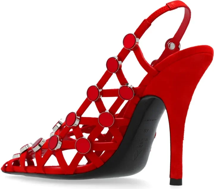 Grid 105mm leather pumps - Image 3
