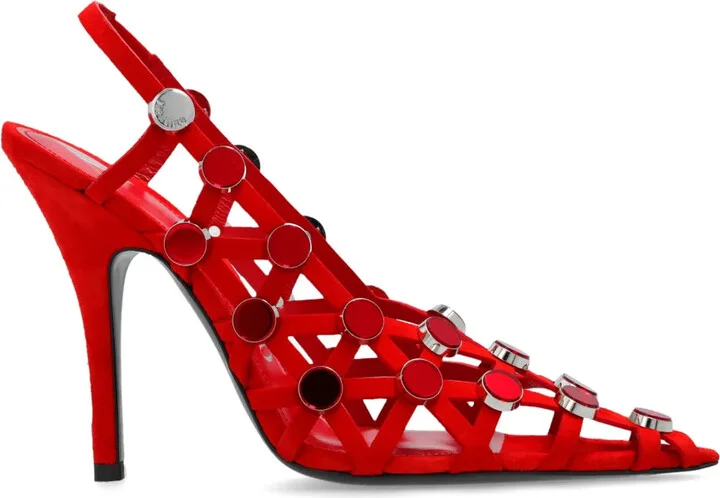 Grid 105mm leather pumps