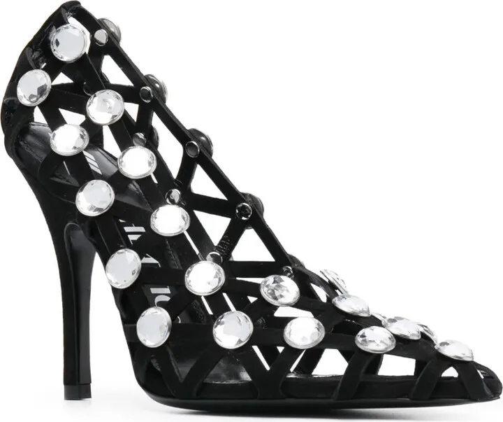 Grid 105mm rhinestone-embellished pumps - Image 2