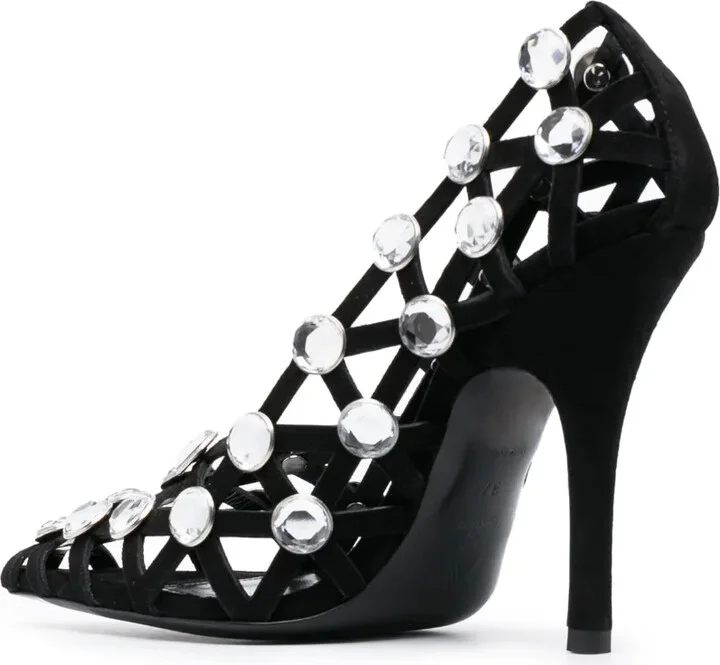 Grid 105mm rhinestone-embellished pumps - Image 3