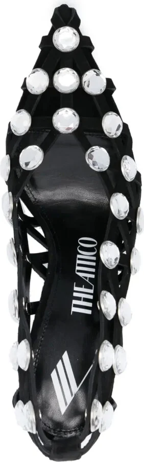 Grid 105mm rhinestone-embellished pumps - Image 4