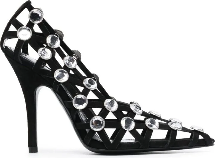 Grid 105Mm Rhinestone-Embellished Pumps