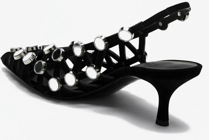 Grid 50 Crystal Embellished Slingback Pumps - Image 2