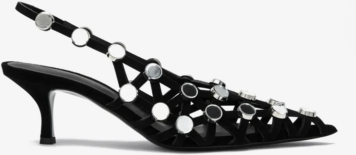 Grid 50 Crystal Embellished Slingback Pumps