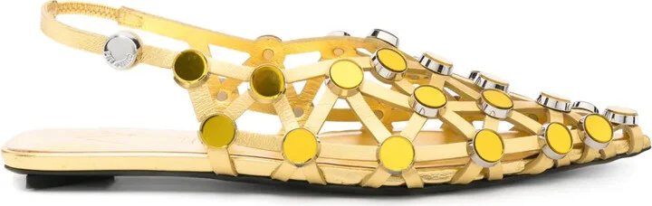 Grid ballerina shoes