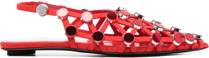 Grid ballet flats