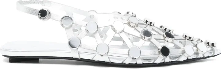 Grid ballet flats