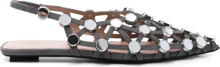 Grid ballet flats