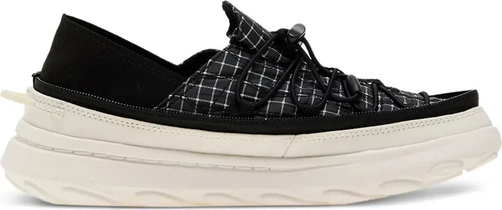 Grid-Pattern Zip Sneakers
