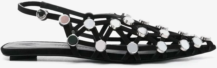 Grid Slingback Flats