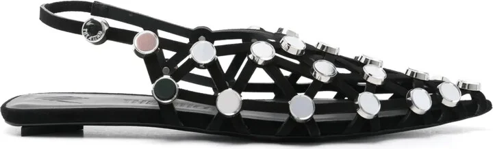 Grid slingback sandals