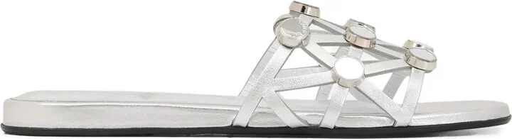 Grid studd-embellished sandals