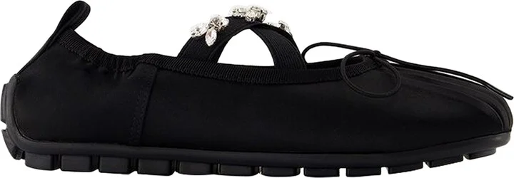 Grip Ballerinas - Simone Rocha - Satin - Black