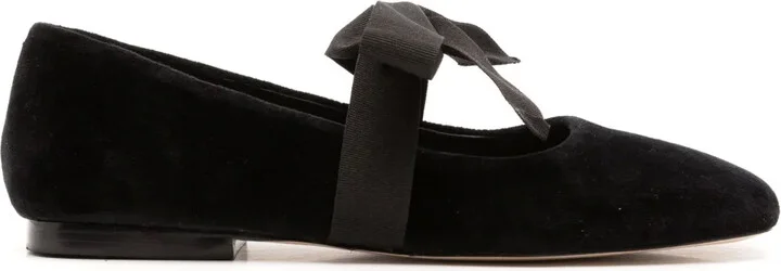 Gris velvet ballerina shoes