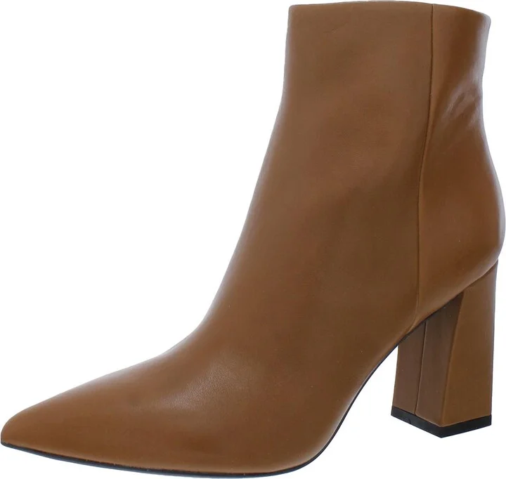 Gritana Womens Leather Block Heel Ankle Boots