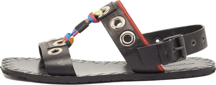 Grommet leather eyelets sandals