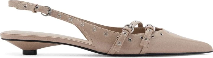 Grommet Pointed Toe Slingback Pump - Image 2