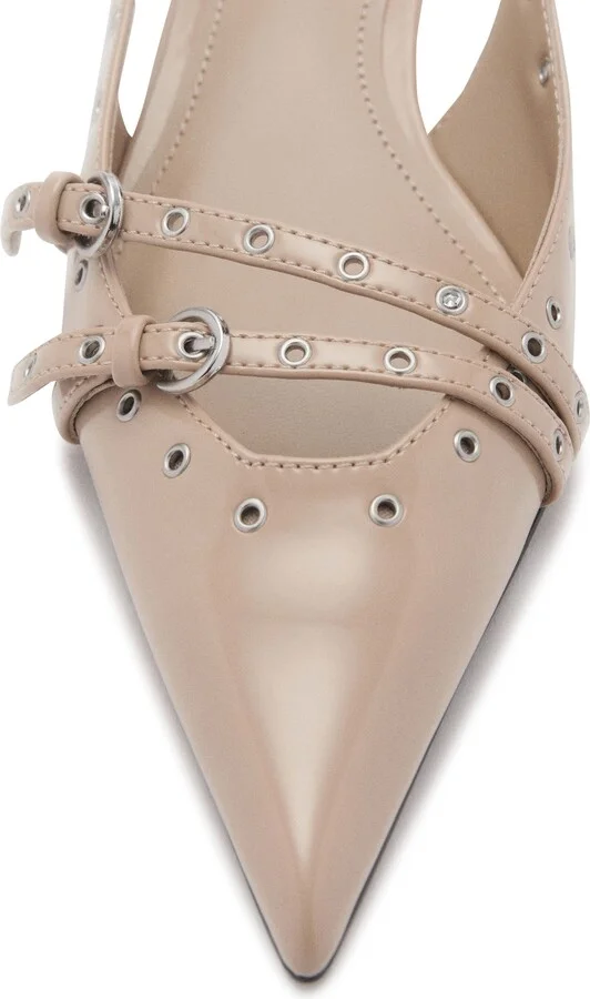 Grommet Pointed Toe Slingback Pump - Image 3