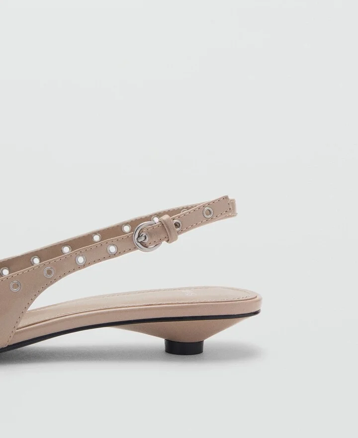 Grommet Pointed Toe Slingback Pump - Image 4