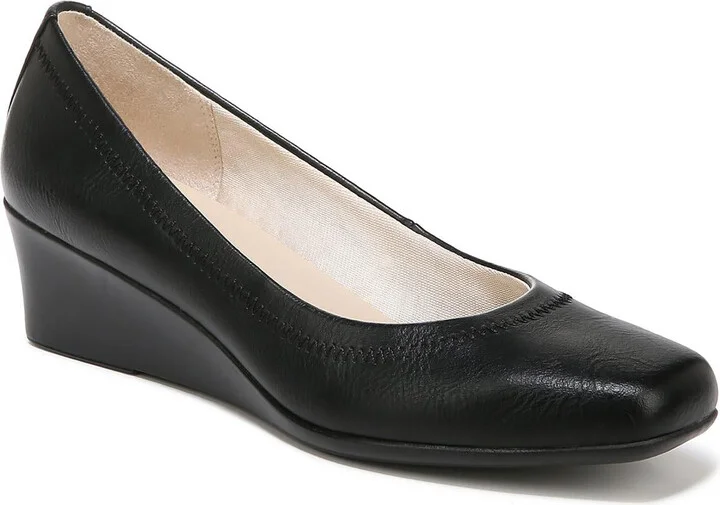 Groovy Womens Faux Leather Slip On Wedge Heels