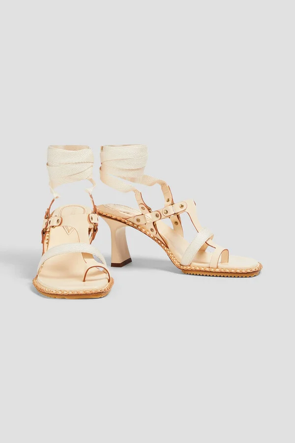 Grosgrain and leather sandals - Image 2