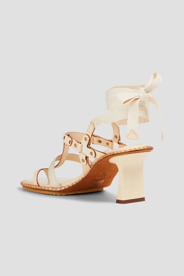 Grosgrain and leather sandals - Image 3