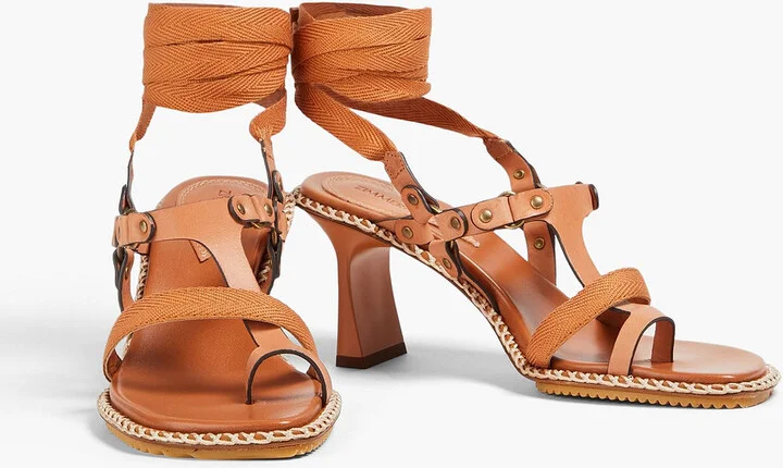 Grosgrain and leather sandals - Image 5
