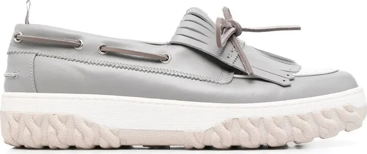 Grosgrain-Loop Trim Boat Shoes