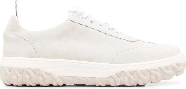 Grosgrain-Loop Trim Lace-Up Sneakers