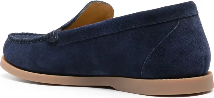 Grosgrain-Tab Suede Loafers - Image 3