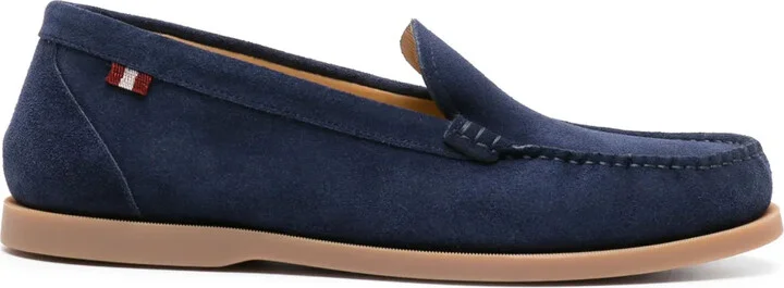 Grosgrain-Tab Suede Loafers