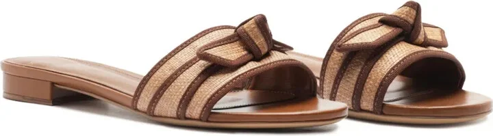 Grosgrain-Trim Raffia Sandals - Image 3