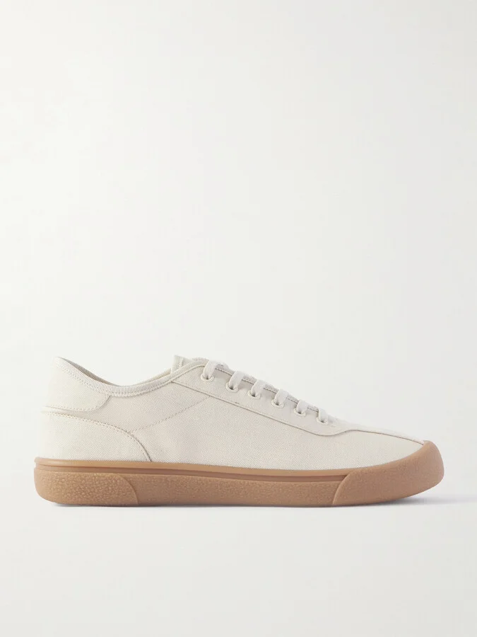 Grosgrain-Trimmed Canvas Sneakers