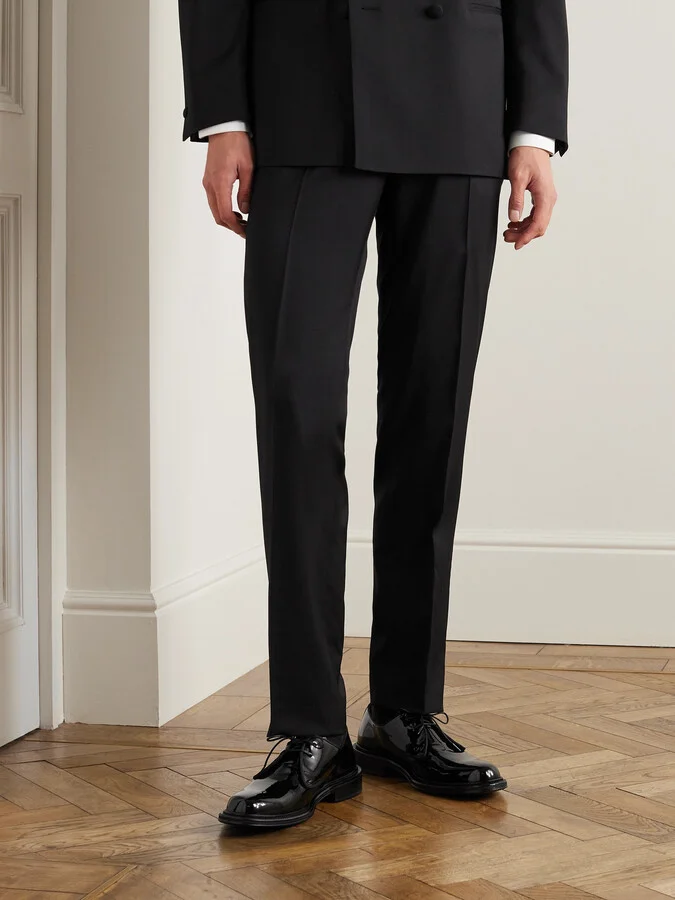 Grosgrain-Trimmed Patent-Leather Derby Shoes - Image 2