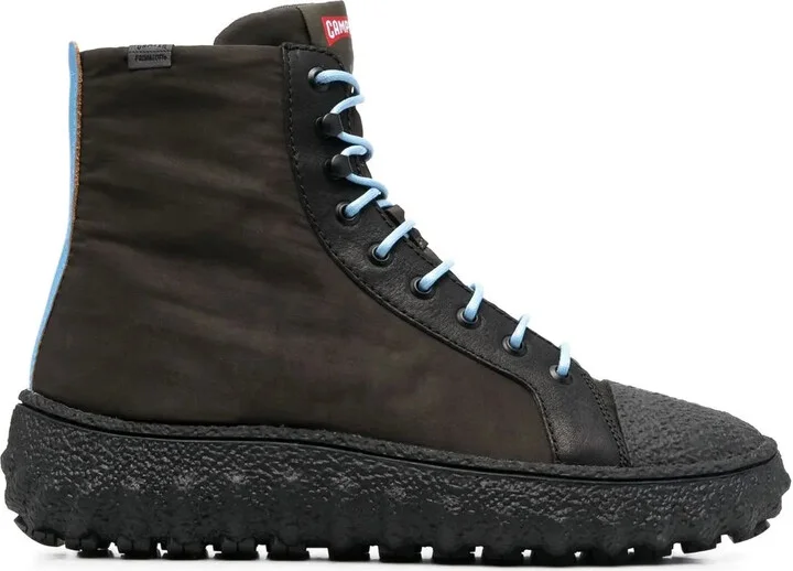 Ground leather ankle boots