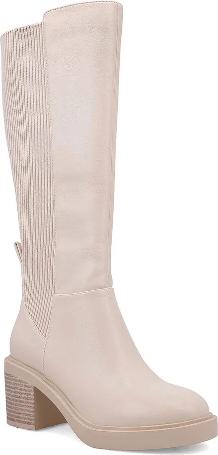 GS1527305 Womens Two Tone Leather Knee-High Boots