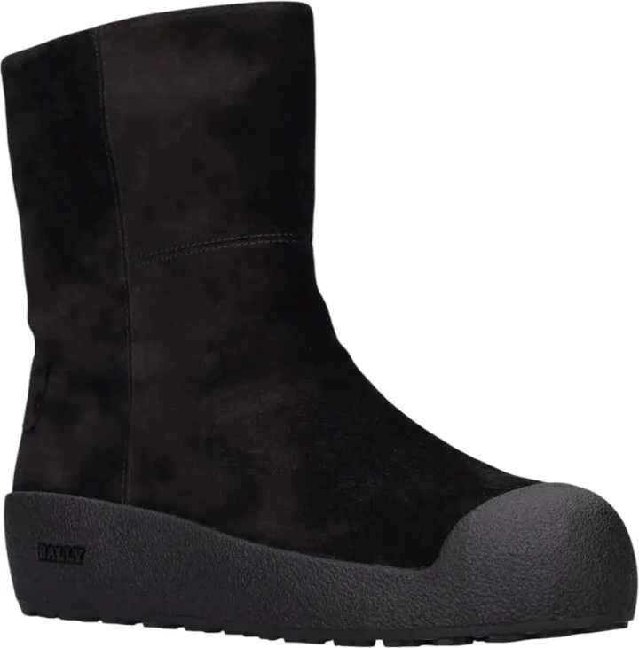 GSTAAD 6302942 Men's Black Suede Leather Shirling Lined Boots