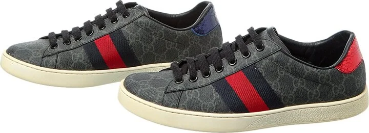 Gucci Ace Gg Supreme Canvas & Leather Sneaker (Authentic Pre-Loved) - Image 2