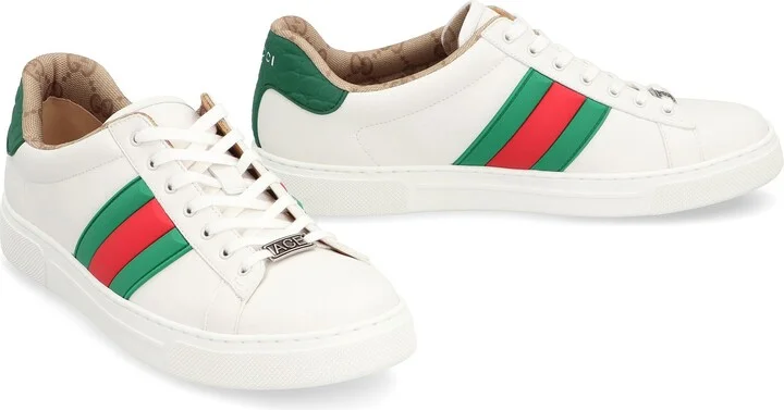 Gucci Ace Leather Low-Top Sneakers - Image 3
