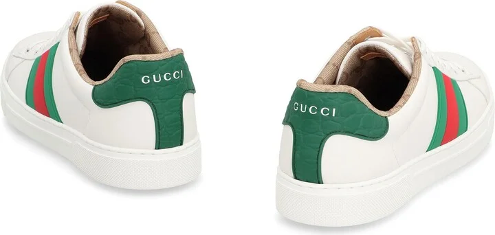 Gucci Ace Leather Low-Top Sneakers - Image 4